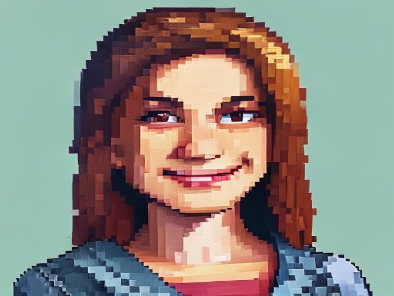 Minecraft pixel art portrait generated from a photo