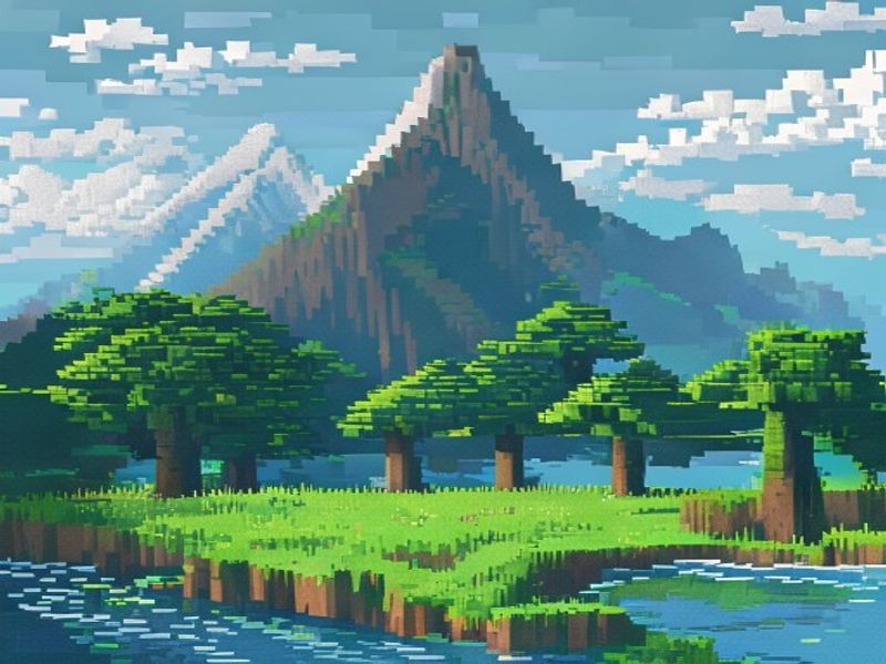 Minecraft pixel art map created from the photo for survival mode
